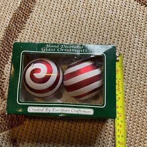 Vintage Hand decorated Glass Ornaments
